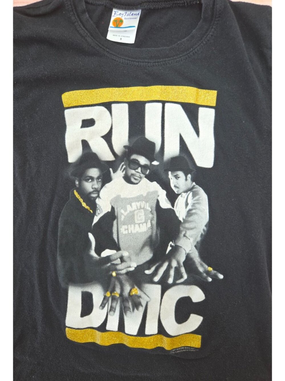 Run DMC Womens Graphic Black T-Shirt Size Small